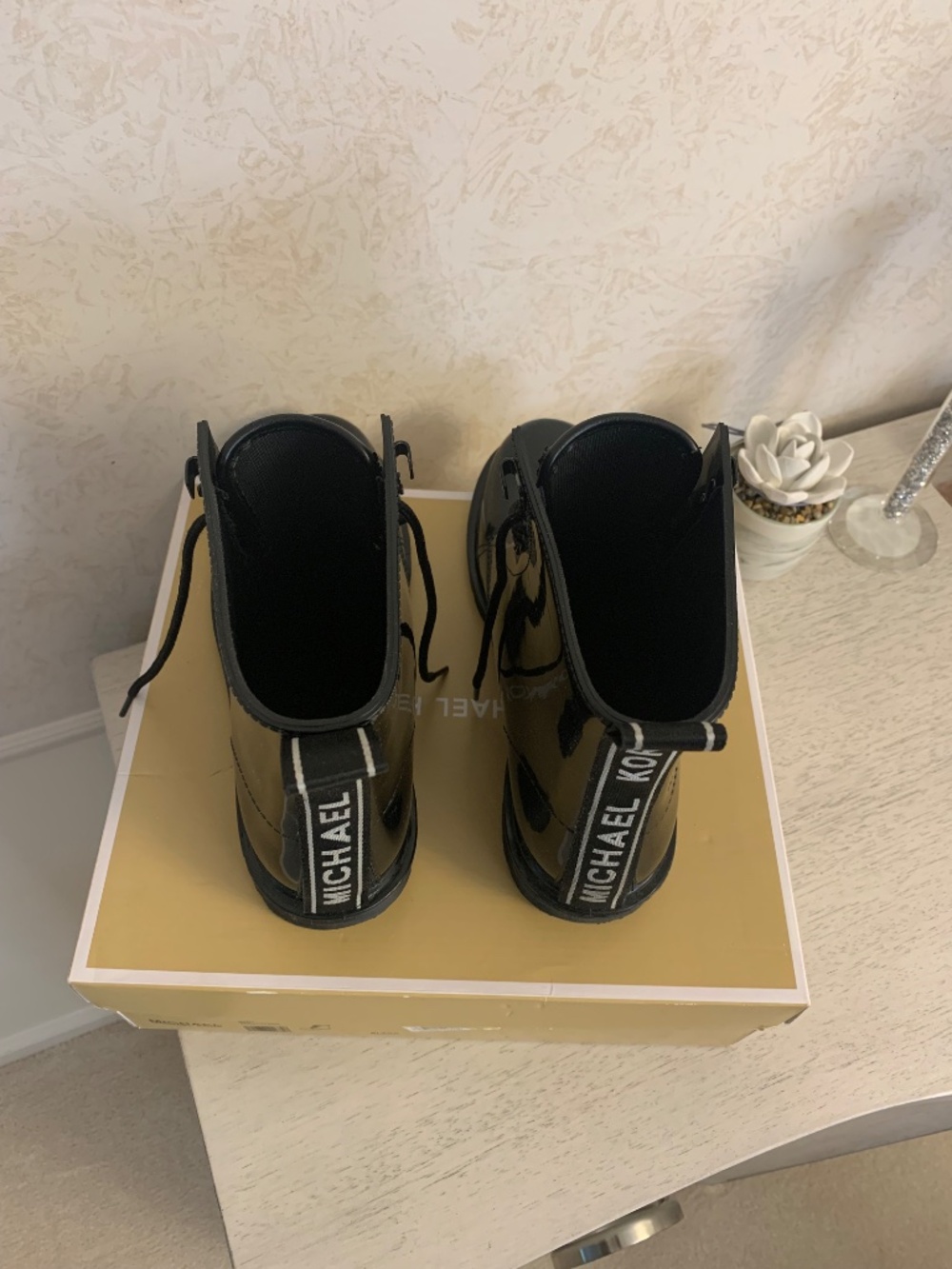 Michael Kors Black Patent Leather Boots, Size 11 - Picture 3 of 7